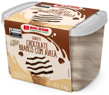 Sorvete BIg Bom Chocolata Branco com Avela